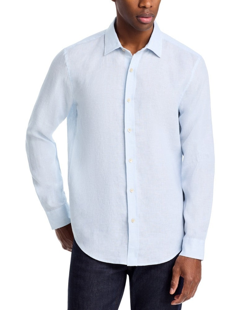 The Men's Store Yarn-Dyed Standard Fit Linen Shirt MSRP $98