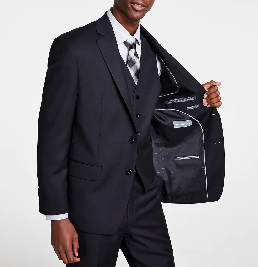 Michael Kors Men's Classic-Fit Wool-Blend Stretch Solid Suit Jacket MSRP $450