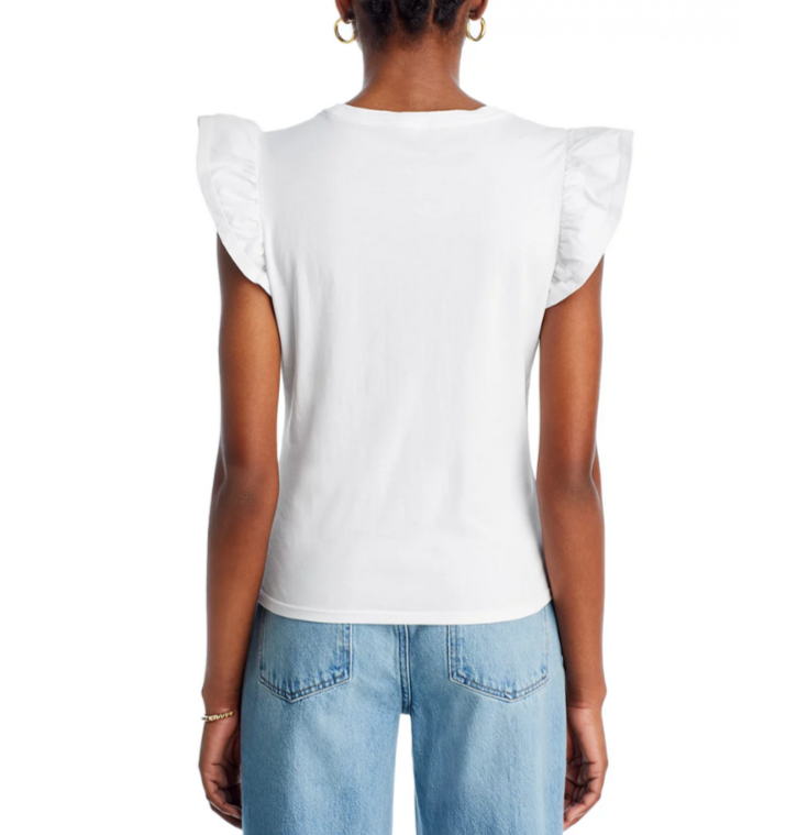 PAIGE Erissa Flutter Sleeve Tee MSRP $109