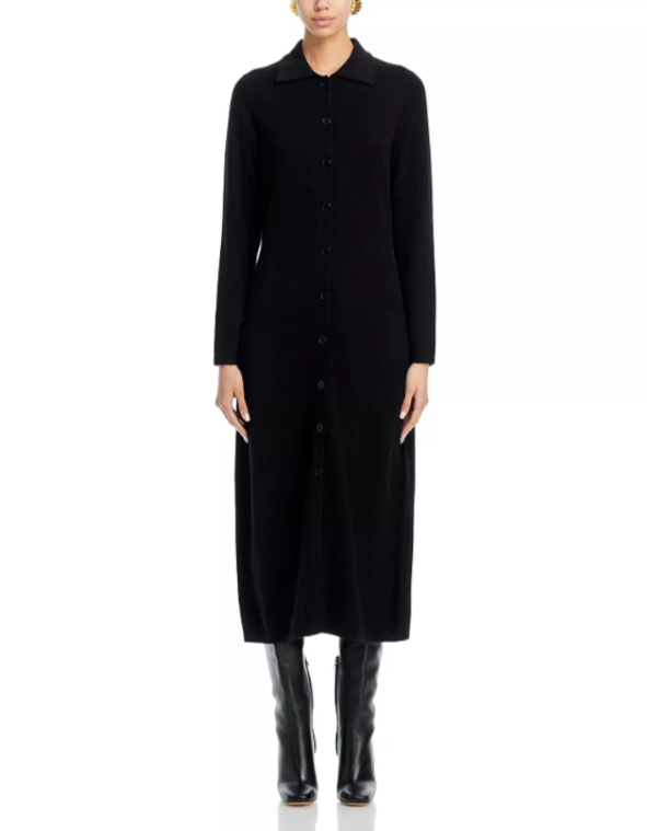 C by Cashmere Button Front Midi Dress Convertible to Open Cardigan MSRP $228