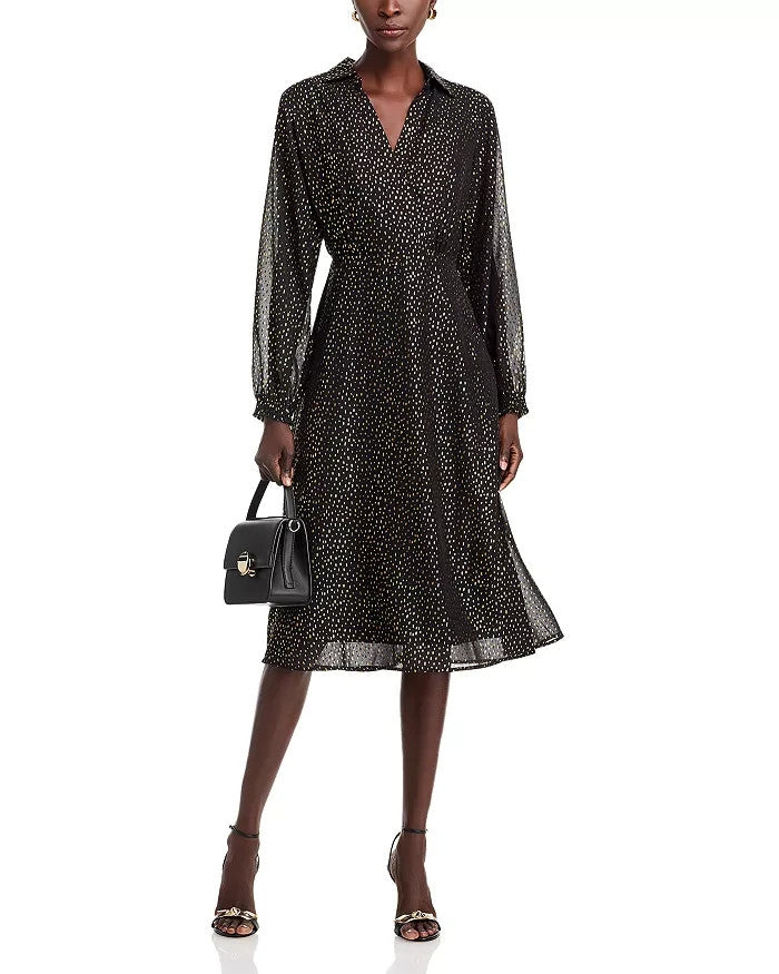 KOKO + MASON V-Neck Metallic Dress MSRP $98