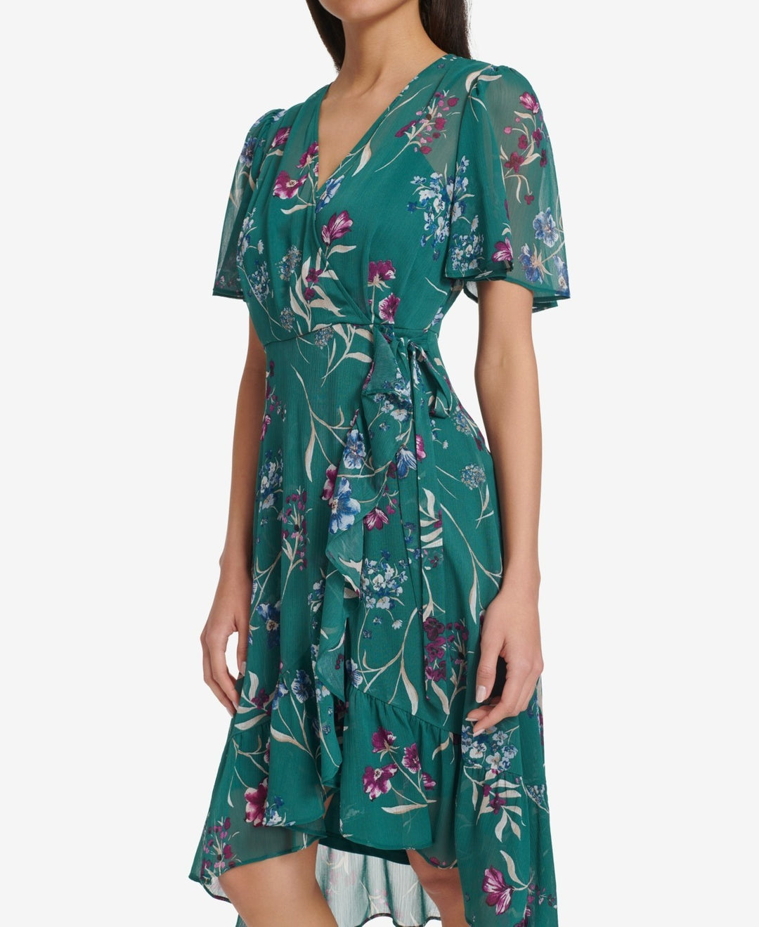 Calvin Klein Chiffon Floral Midi Women's Dress MSRP $129