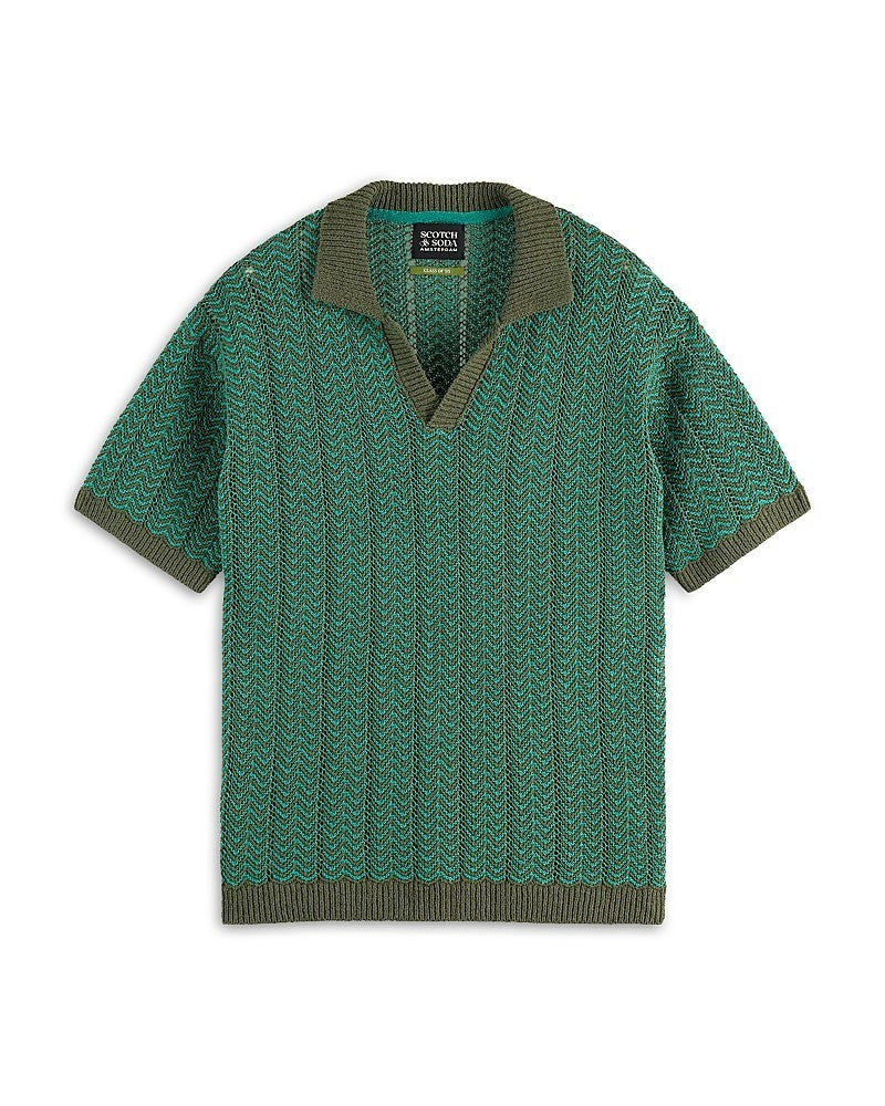 SCOTCH & SODA Men's Structured Knit Sweater Polo Shirt MSRP $148