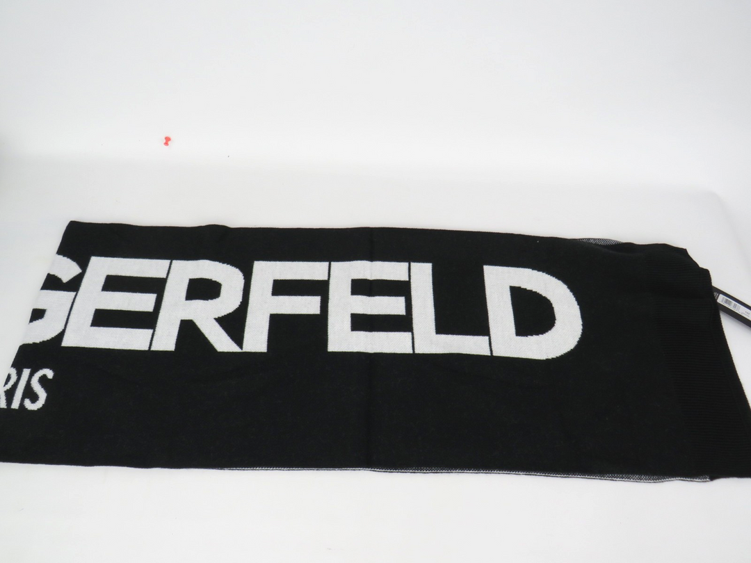 Karl Lagerfeld Paris Branded Print Knit Scarf MSRP $75