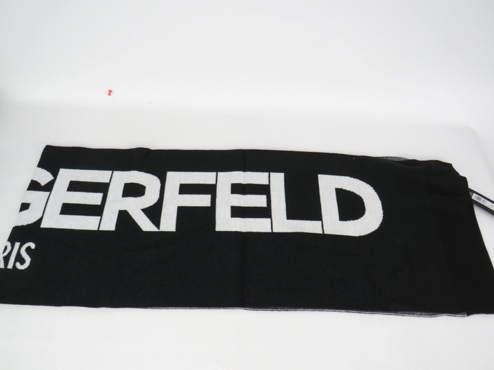 Karl Lagerfeld Paris Branded Print Knit Scarf MSRP $75