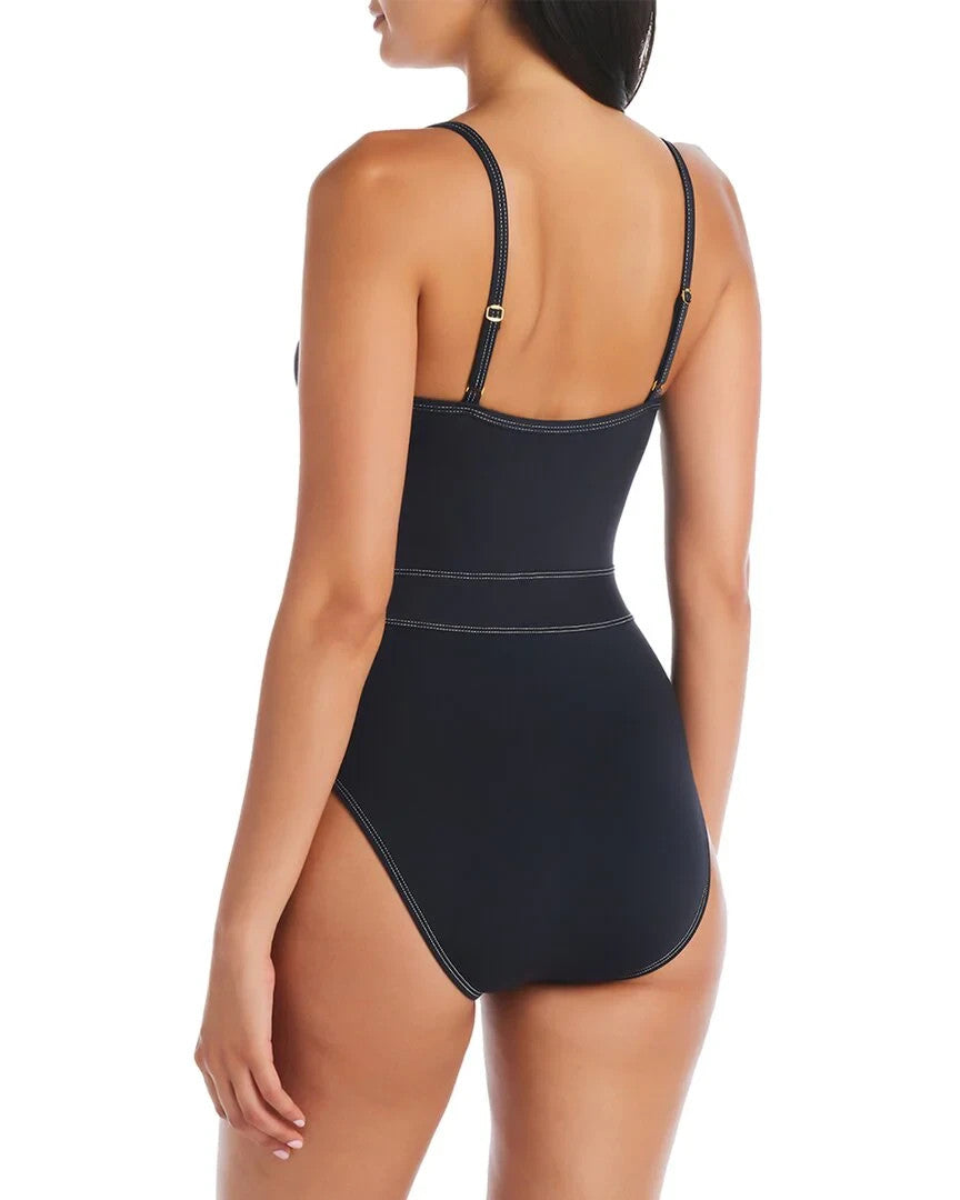Bleu Rod Beattie Belted One Piece Swimsuit MSRP $125