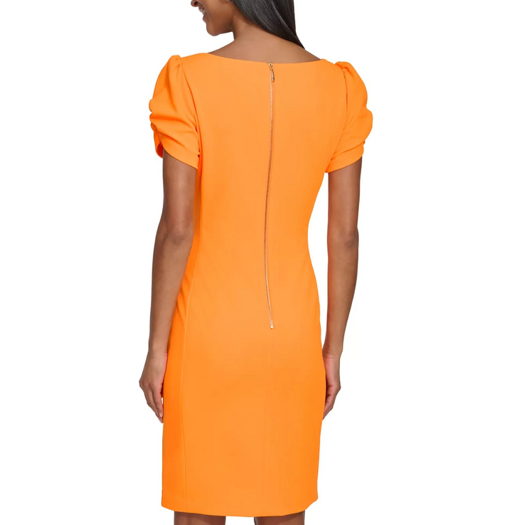 KARL LAGERFELD PARIS Women's Puff-Sleeve Sheath Dress MSRP $128