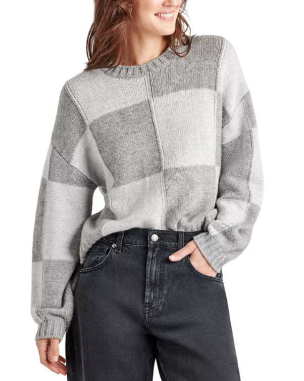 Splendid Kit Color Blocked Checkerboard Sweater MSRP $158