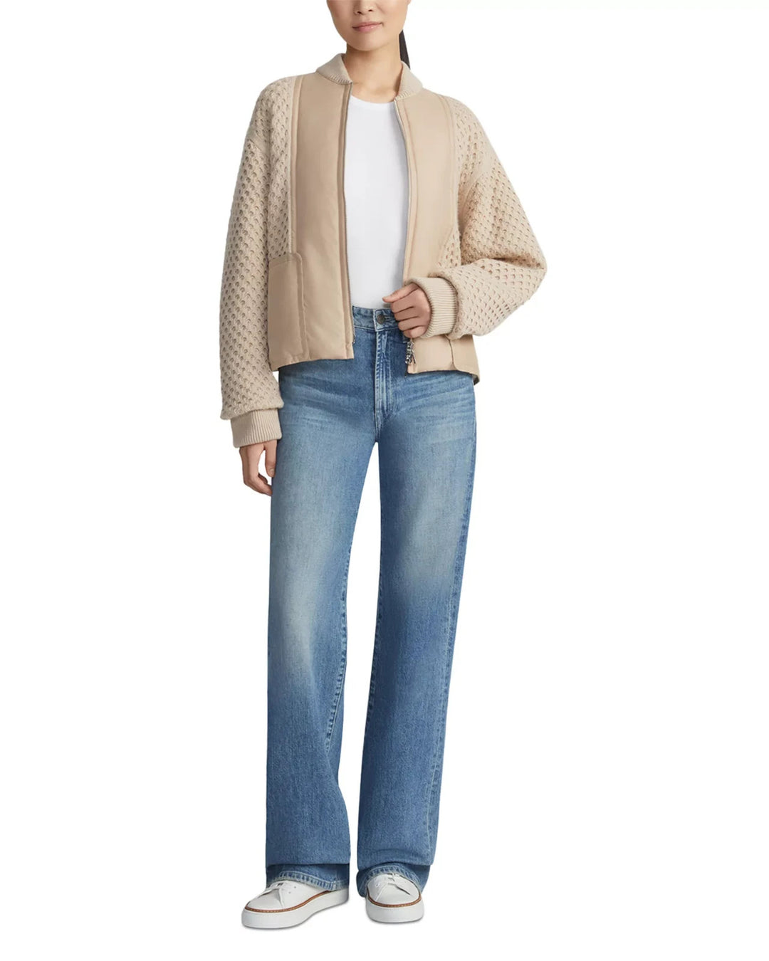 Lafayette 148 New York Reversible Knit Bomber Jacket MSRP $1298