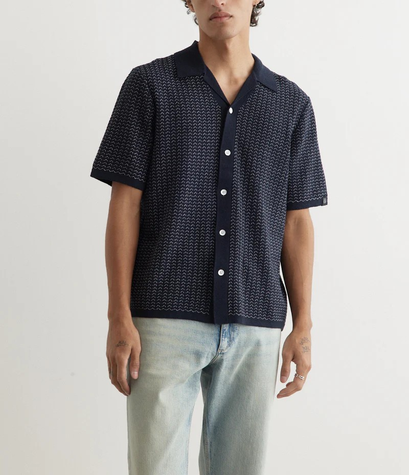 Rag & Bone Avery Jacquard Zuma Toweling Shirt MSRP $248