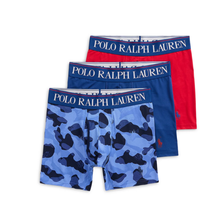 POLO Ralph Lauren Stretch Cooling Microfiber Boxer Briefs, Pack of 3 MSRP $54