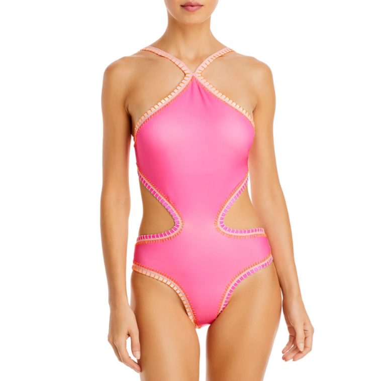Platinum inspired by Solange Ferrarini Crochet Trim One Piece Swimsuit  $168