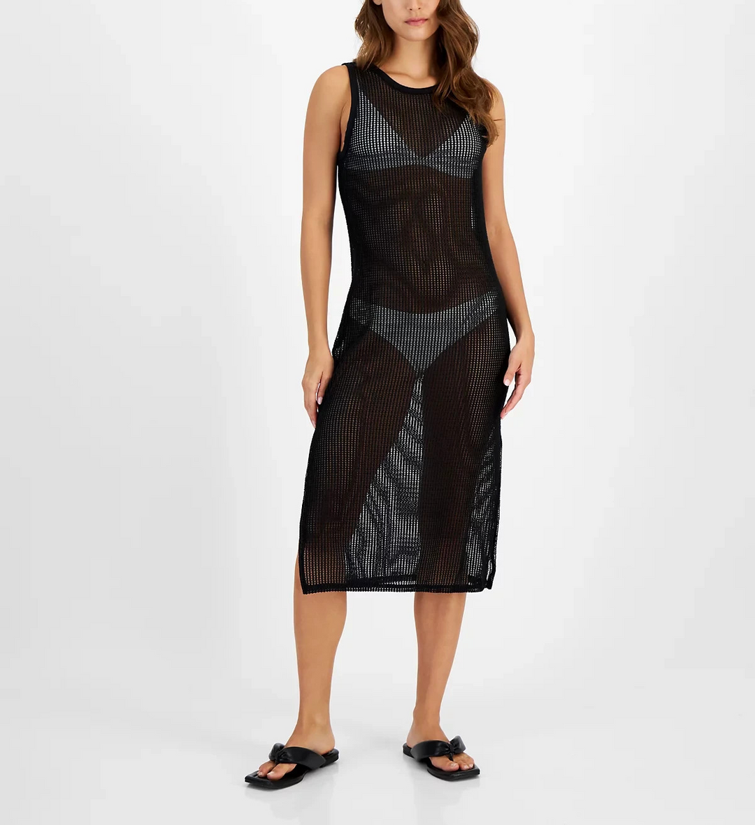 swim dress juniors Miken Juniors' Low-Back Midi Dress Swim Cover-Up MSRP $38 – DGFOutlet