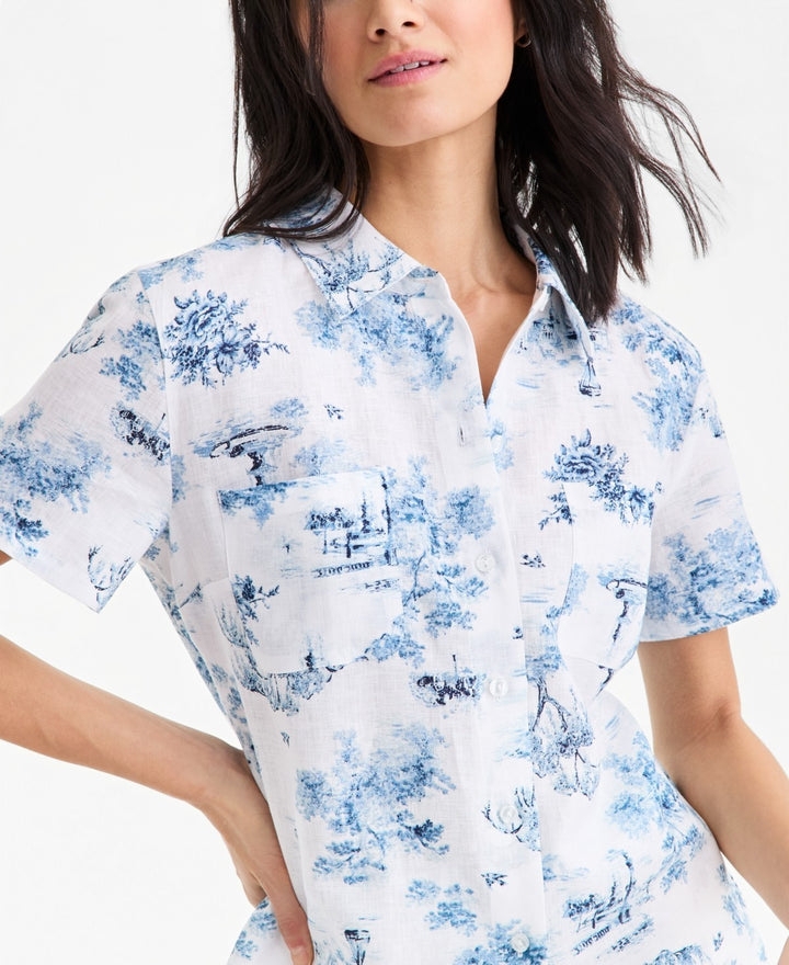 Charter Club Women's 100% Linen Camp Shirt MSRP $69.50