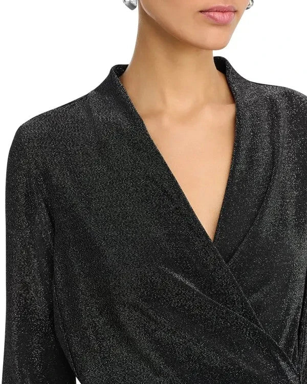 Status by Chenault Long Sleeve Metallic Top MSRP $68