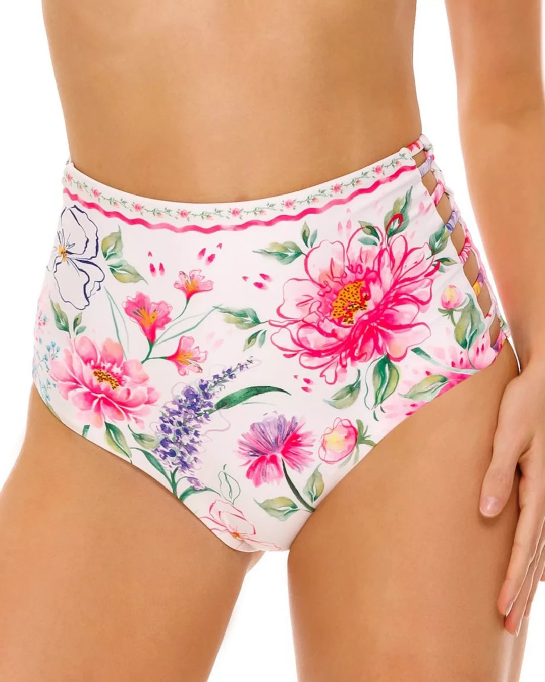 Agua Bendita Juls Chroma Floral High Waisted Bottom MSRP $ 130