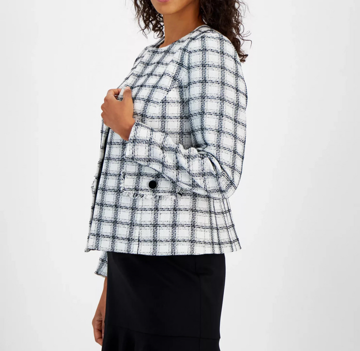 Kasper Women's Plaid Open-Front Blazer, Regular & Petite MSRP $139