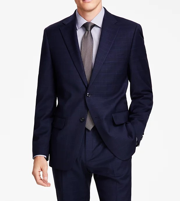 Tommy Hilfiger Men's Modern-Fit Flex Stretch Plaid Woo Suit Jacket MSR $450