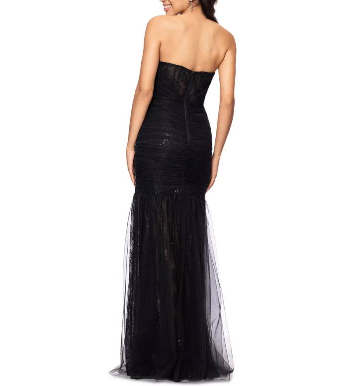 Betsy & Adam Women's Sequined Lace Corset Gown MSRP $299