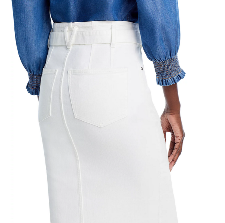 Veronica Beard Nazia Belted Denim Pencil Skirt MSRP $268