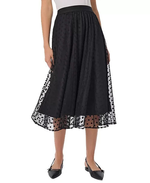 Jones New York Shirred-Waist Pull-On Midi Skirt MSRP $129