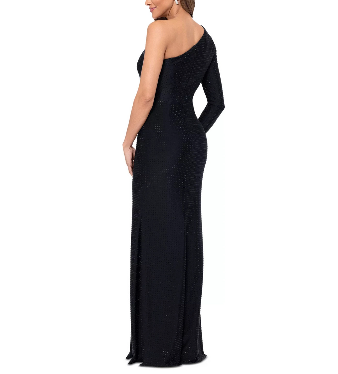XSCAPE Women's Embellished One-Shoulder Jersey Gown MSRP $289