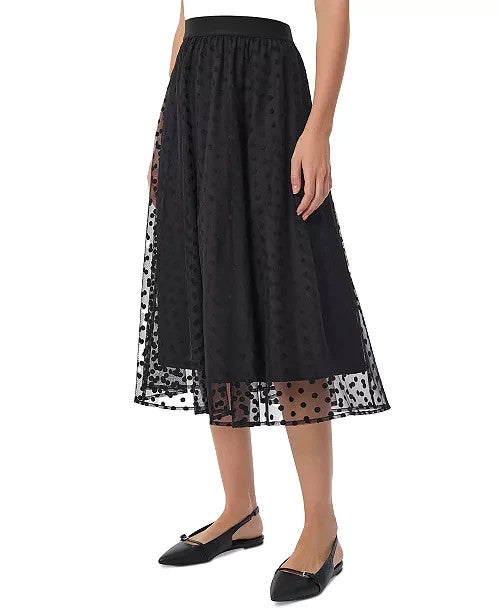 Jones New York Shirred-Waist Pull-On Midi Skirt MSRP $129