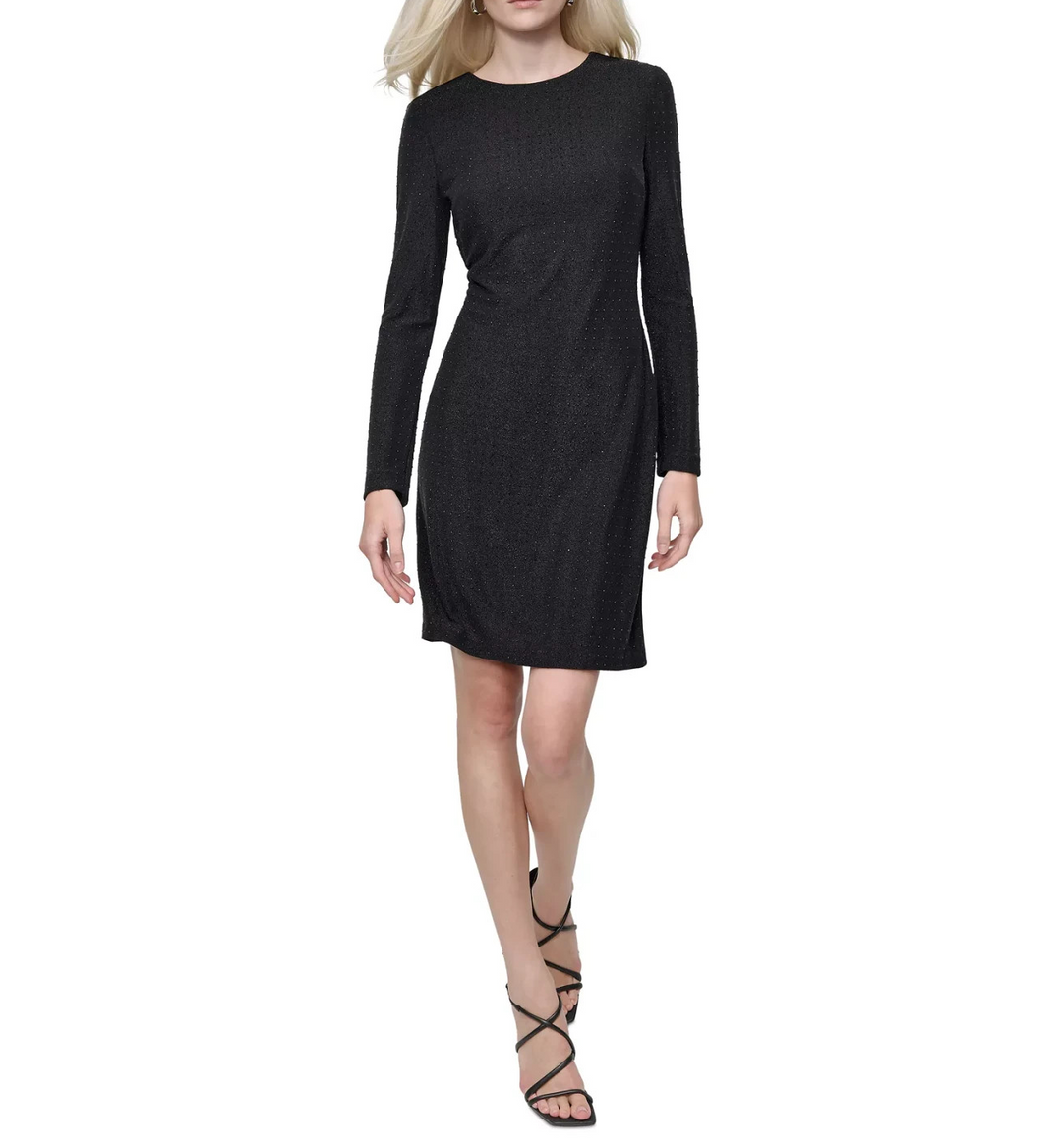 DKNY Women's Studded Long-Sleeve Sheath Dress MSRP $ 139