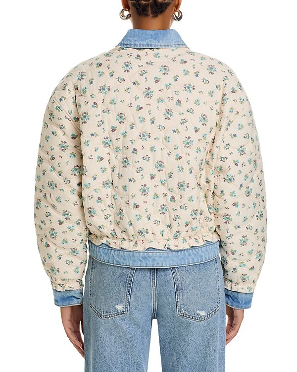 BLANKNYC Quilted Floral Denim Jacket MSRP $148