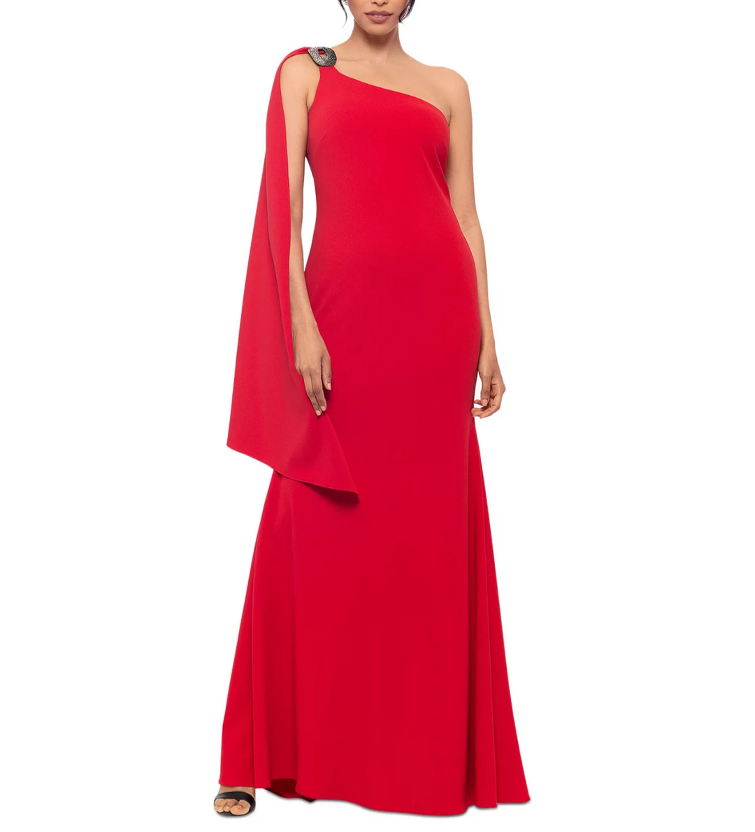 Betsy & Adam Hardware Draped One-Shoulder Gown MSRP $279