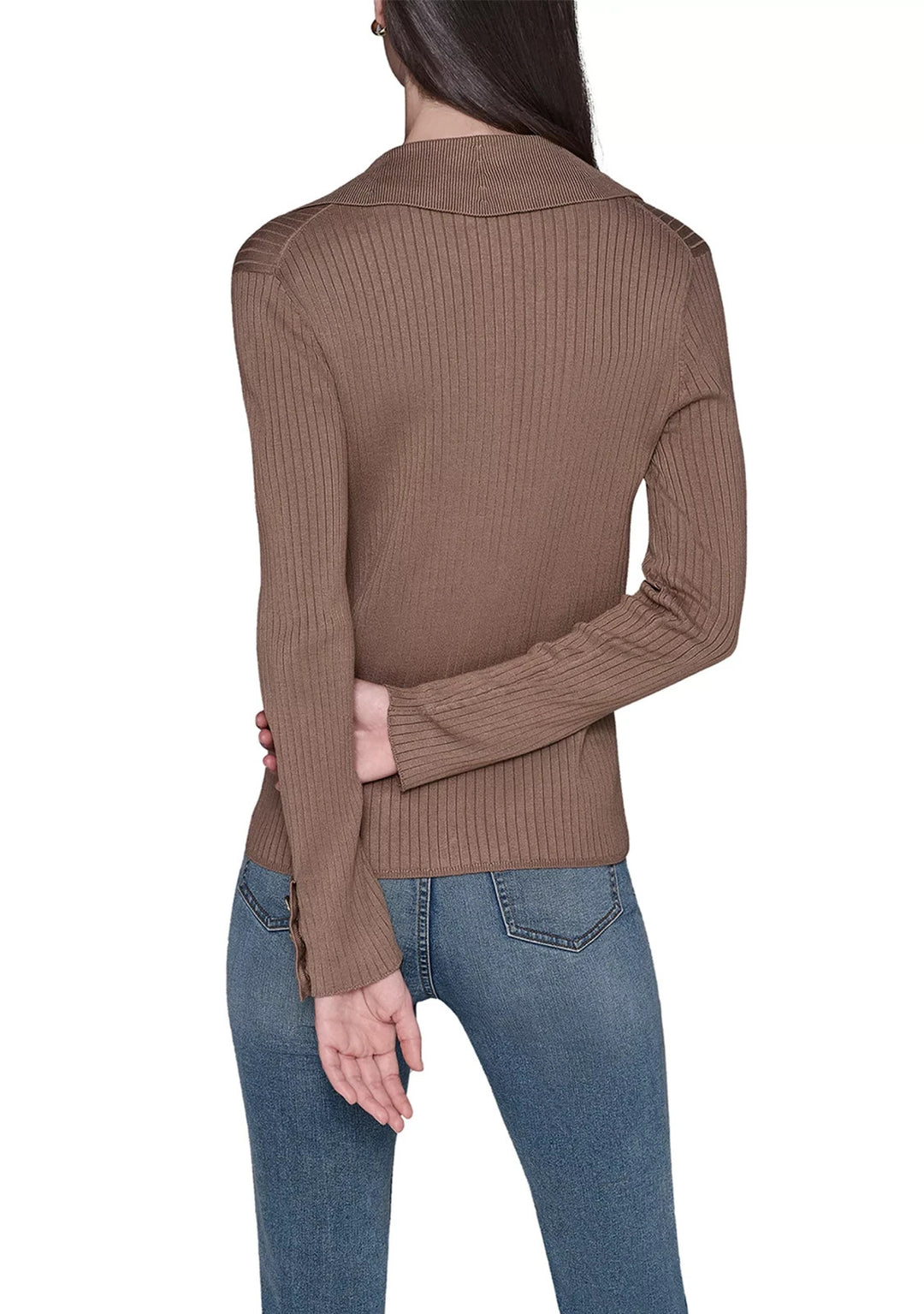 KARL LAGERFELD PARIS Women's Button Front Ribbed Sweater MSRP $109