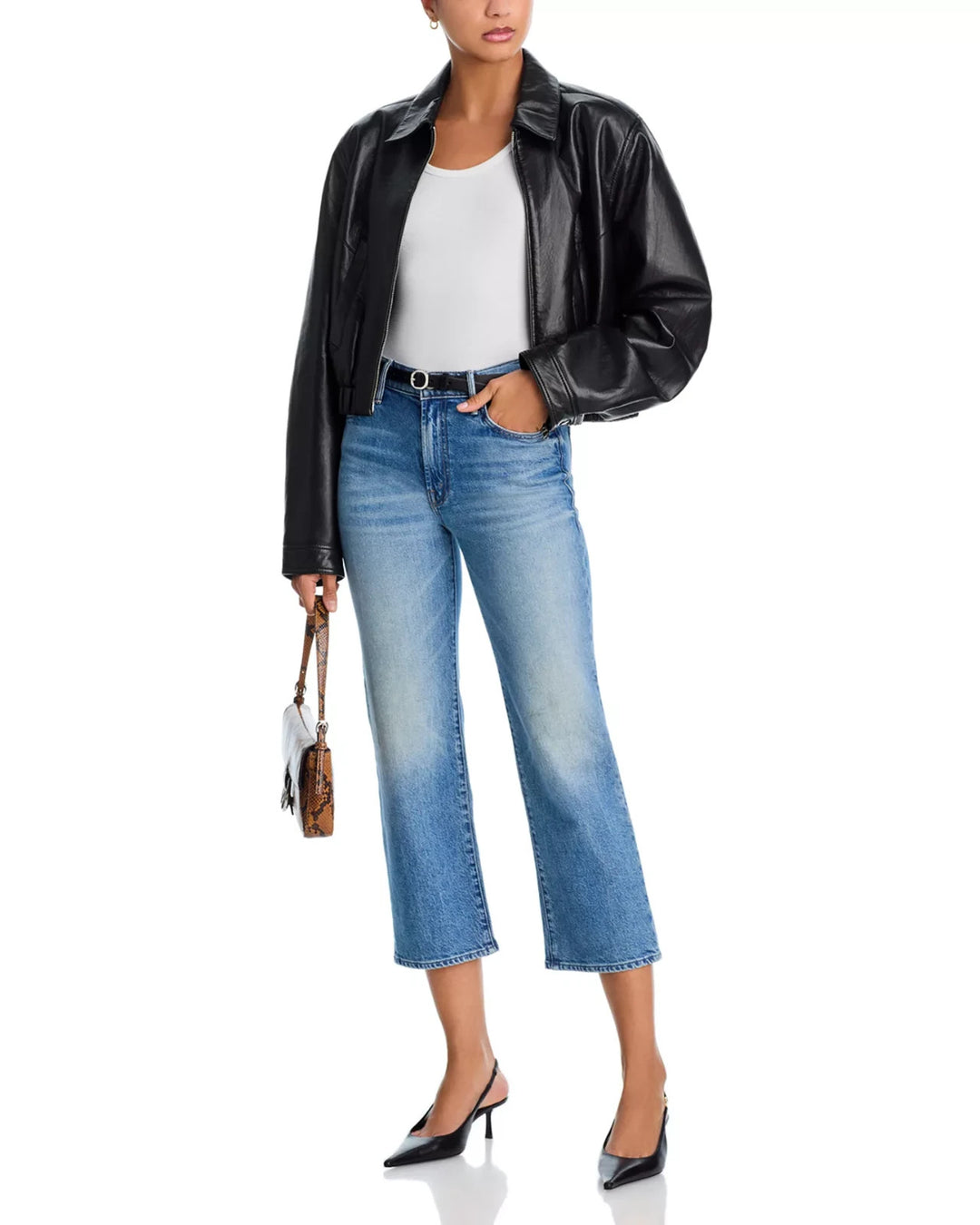 MOTHER Lil Kick It High Rise Cropped Flare Jeans MSRP $278