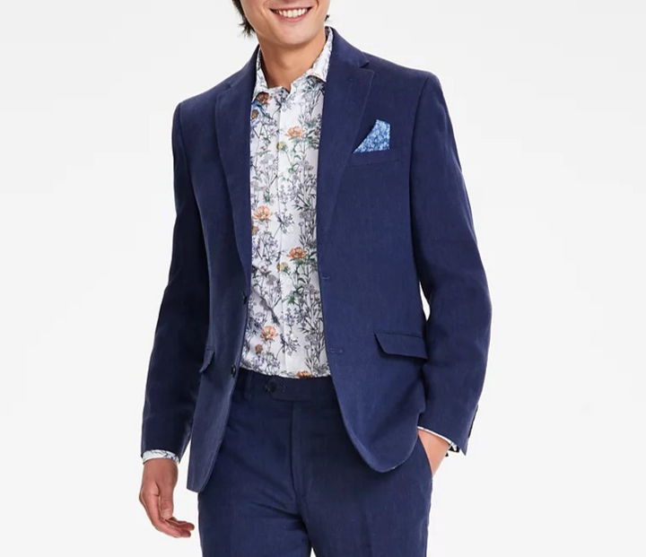Bar III Men's Slim-Fit Linen Suit Jacket MSRP $360