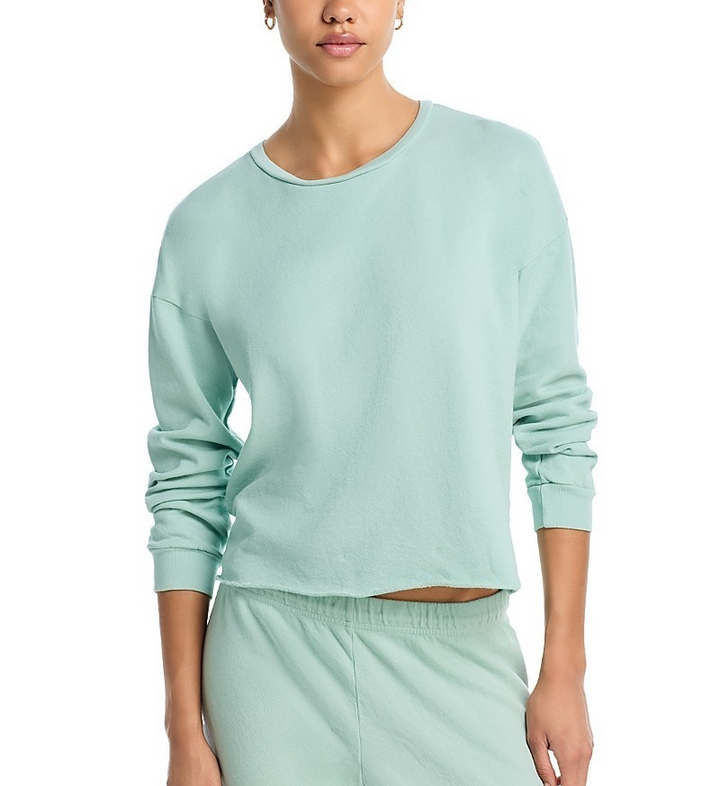Aqua Tessa Raw Hem Pullover Sweatshirt MSRP $88