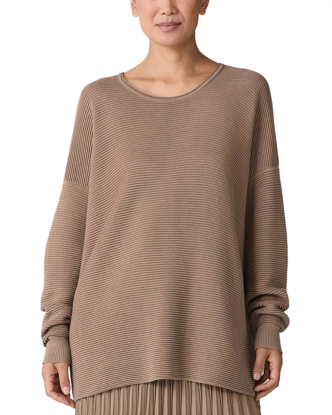 Eileen Fisher Ribbed Tunic Sweater MSRP $278