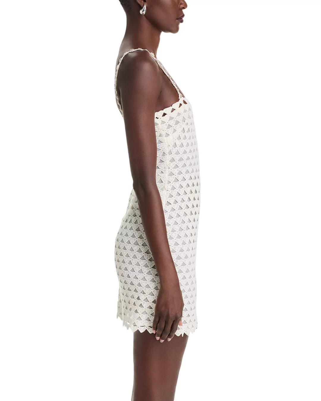 Love Shack Fancy Camara Heart Lace Mini Dress MSRP $495