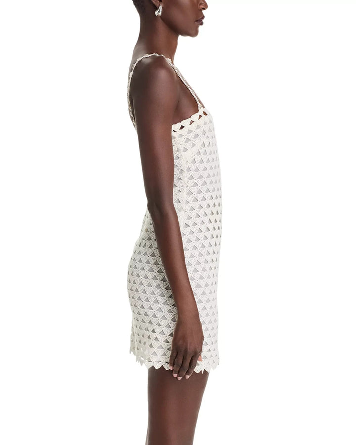 Love Shack Fancy Camara Heart Lace Mini Dress MSRP $495