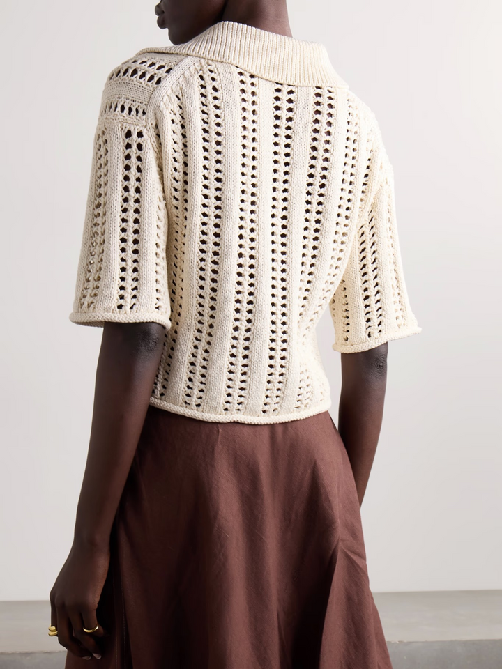 A.L.C. Emil Cotton Open Knit Top MSRP $395