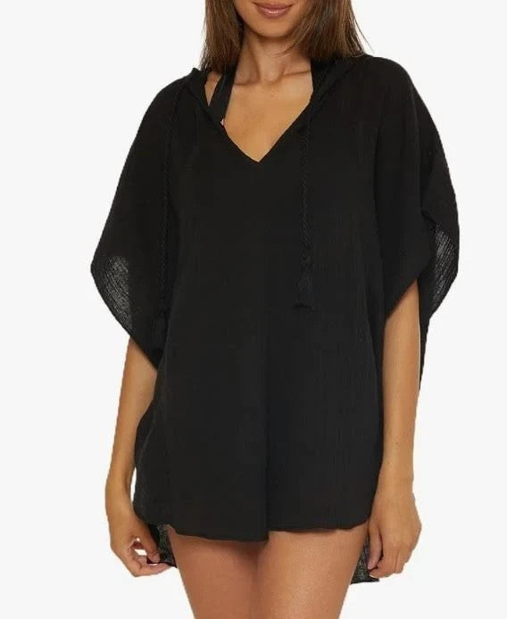 Trina Turk Serene Cotton Eyelash Trim Cover up Poncho MSRP $152