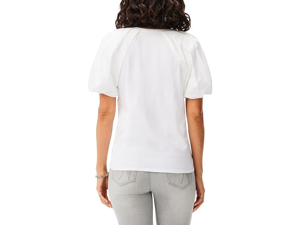 Nic+Zoe Mixed Media Puff Sleeve Tee MSRP $128