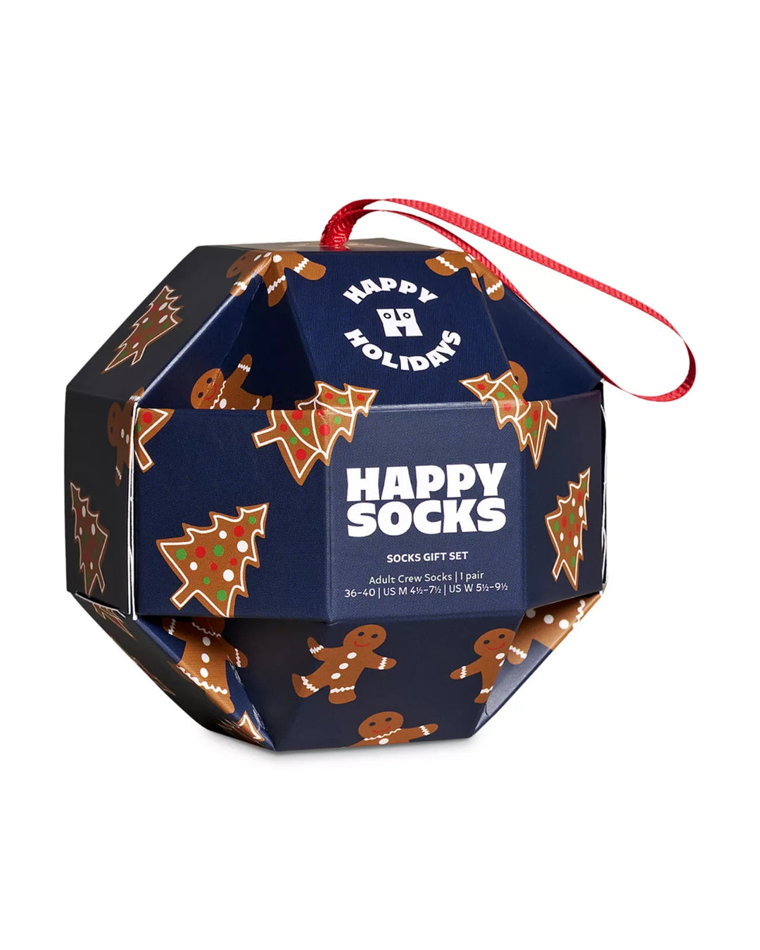 Happy Socks Holiday Gingerbread Cookies Crew Socks Gift Set, Pack of 1 MSRP $16