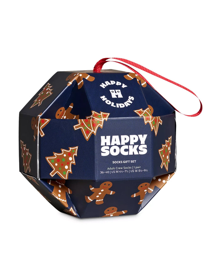 Happy Socks Holiday Gingerbread Cookies Crew Socks Gift Set, Pack of 1 MSRP $16