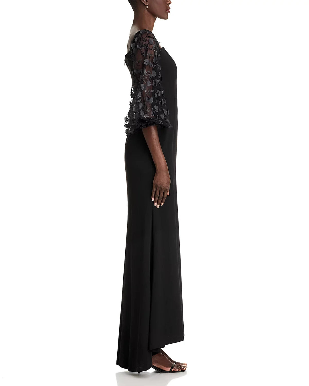 Eliza J Floral-Embellished Off-the-Shoulder Gown MSRP $228