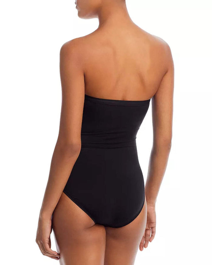 Tommy Bahama Pearl Shirred Bandeau One Piece Swimsuit MSRP $138