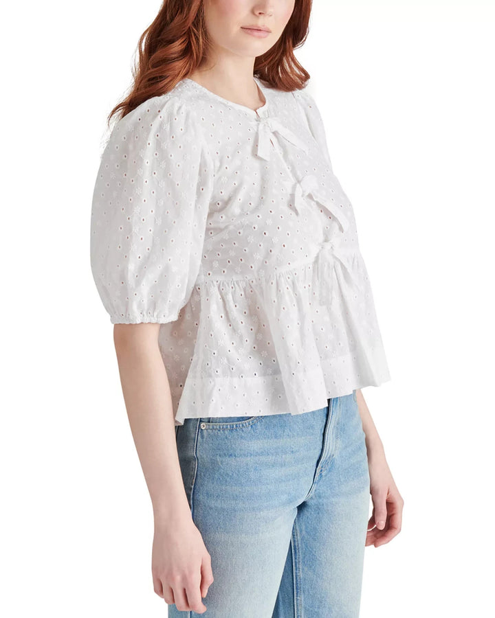 STEVE MADDEN Paula Eyelet Tie Front Top MSRP $79