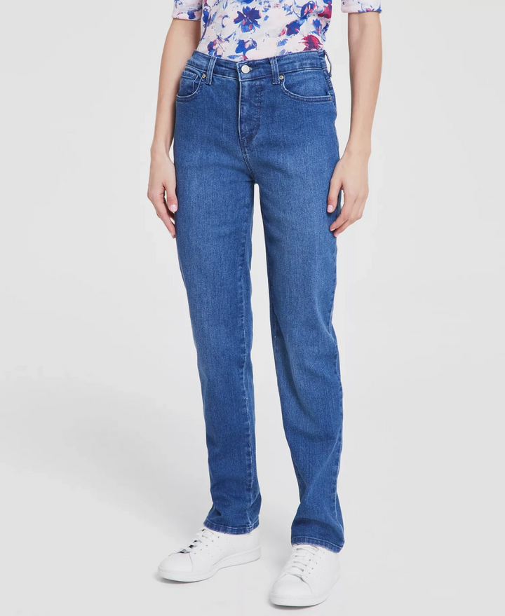 Gloria Vanderbilt Petite Amanda High Rise Straight-Leg Jeans MSRP $48