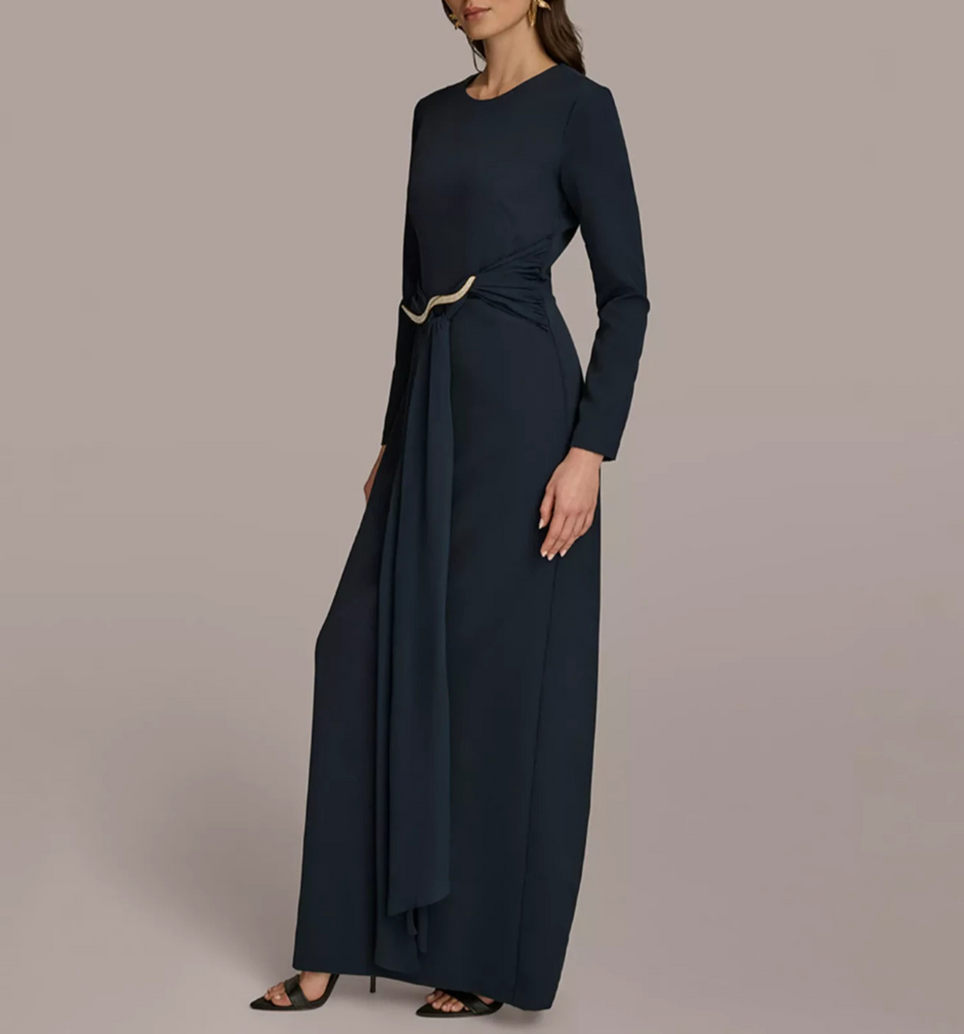 Donna Karan New York Women's Jewel-Neck Embellished Gown MSRP $249