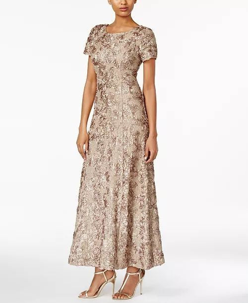 Alex Evenings Rosette A-Line Gown MSRP $269