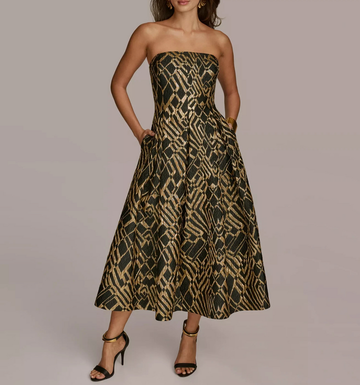 Donna Karan New York Strapless Straight-Neck Dress MSRP $299