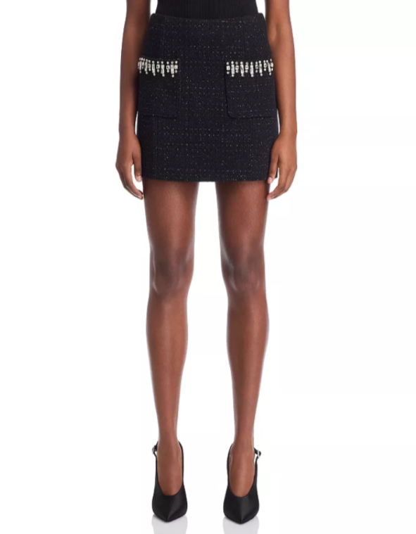 Cinq à Sept Randi Rhinestone Trim Skirt  MSRP $325